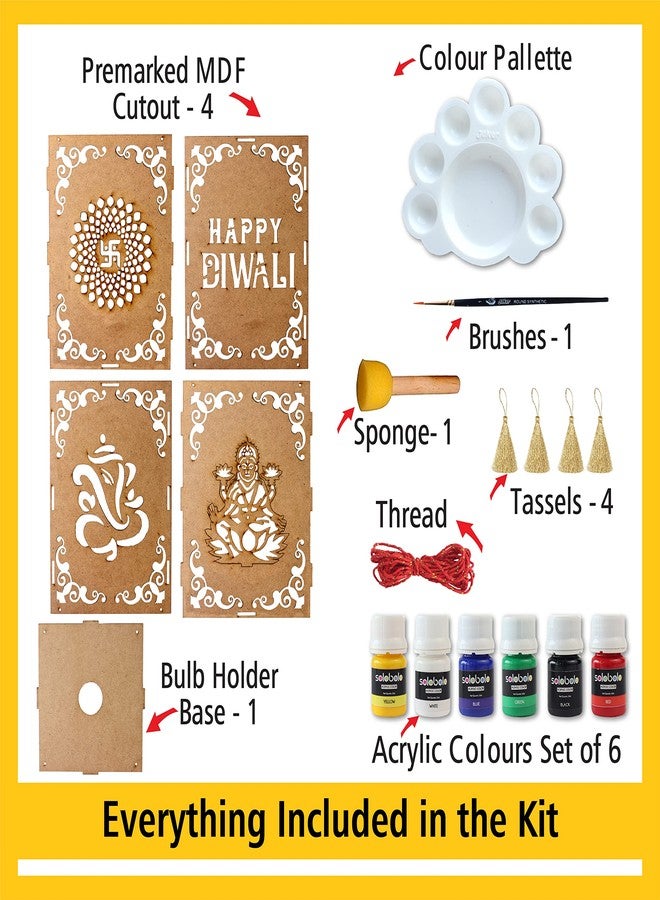 Solobolo Lantern for Home Decor DIY KIT | Hanging Light for Home Decoration| Paint Your own Decorative Lantern for Home Decor||Diwali Decoration Items Gift Lantern |L-1 - Image 2